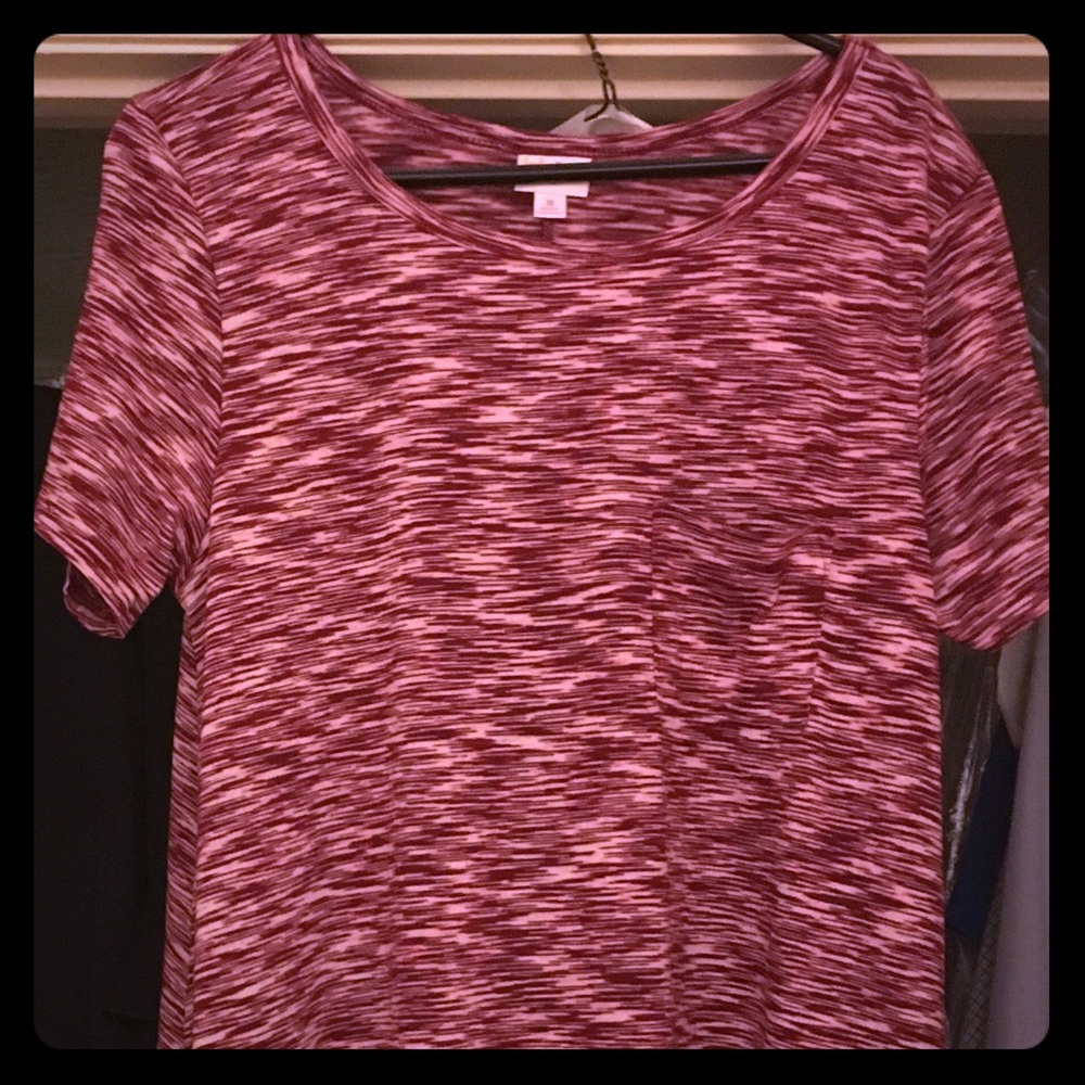 LulaRoe Carly- Maroon and Pink - Size Medium